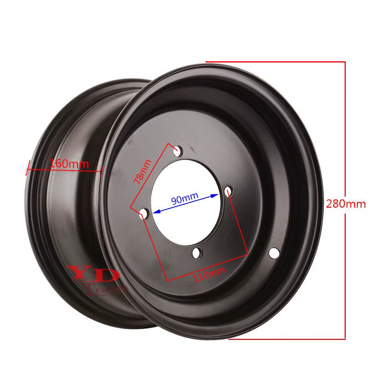 Kart ATV 10 pouces jante de roue en alliage d'aluminium avant 20X7-10 21X7-10 23X7-10 arrière 20.5X1