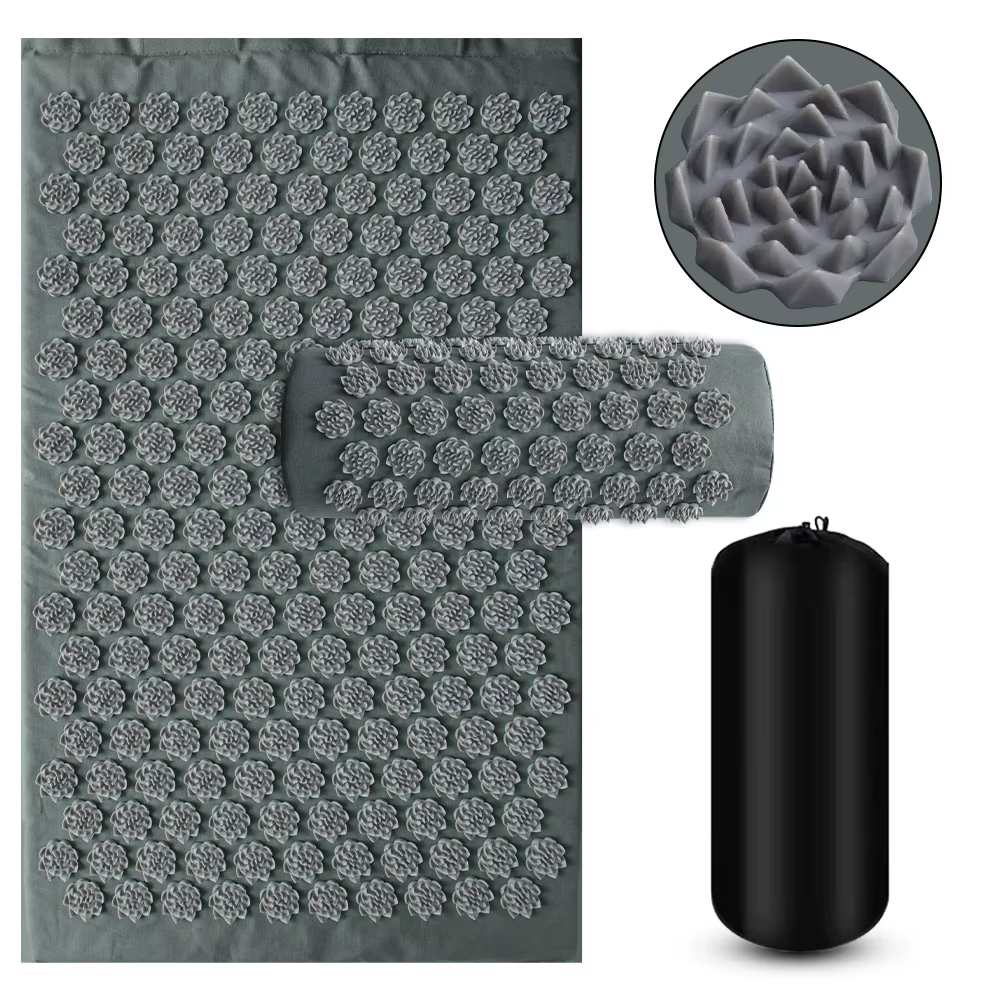 Tapis d'acupression de yoga avec points d'acupuncture, coussin de massage pour soulager les douleurs