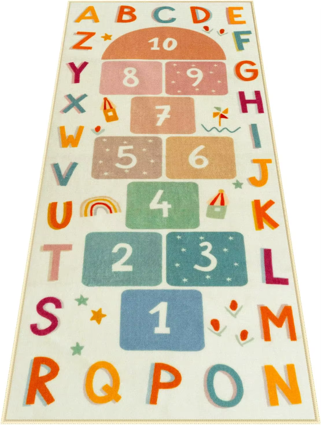 Tapis de jeu pour enfants lavable, coloré, avec lettres ABC et chiffres, tapis éducatif antidérapant