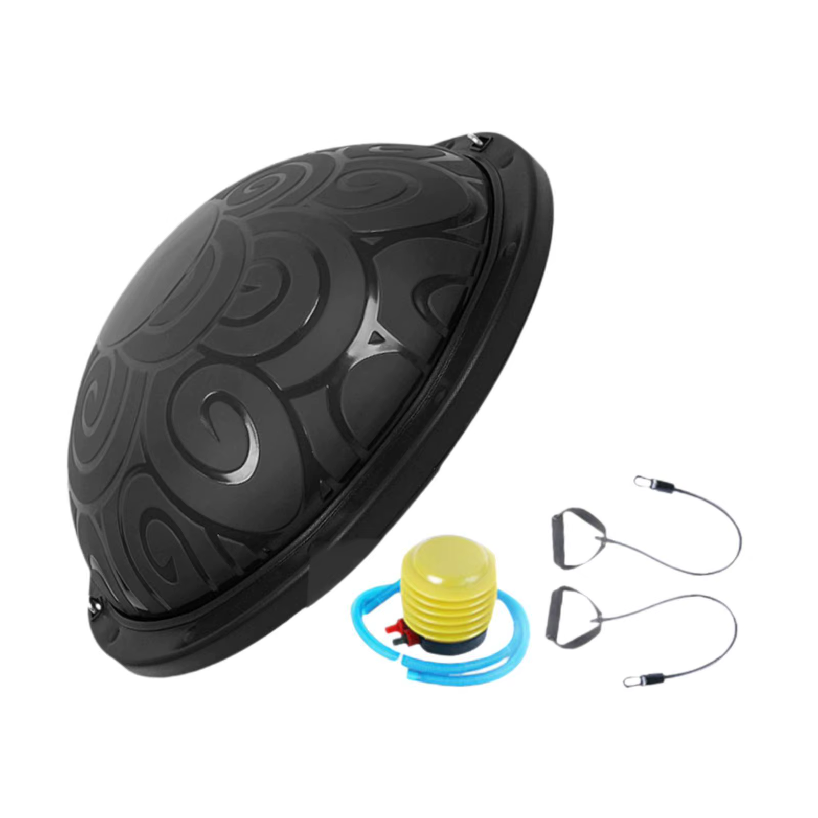 Ballon d'équilibre en PVC demi-sphère avec bandes et pompe pour le Pilates, l'entraînement de force