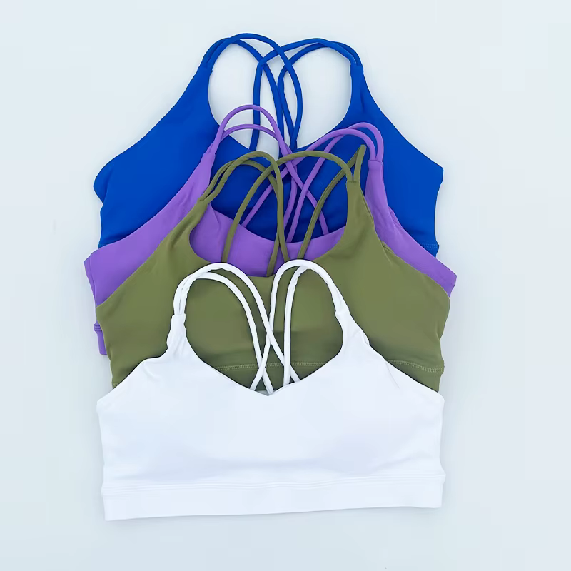 Femmes soutien-gorge de Sport haut à bretelles croisées femmes Push Up soutien-gorge de Sport Yoga h