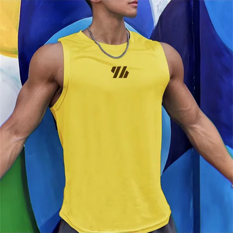 2025 plus récent été gilet de sport haute qualité maille chemise sans manches T-shirts hommes débard