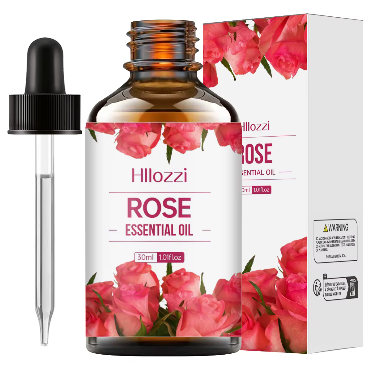100 ml/60 ml/30 ml huile essentielle de rose soins de la peau parfum aromathérapie huile essentielle