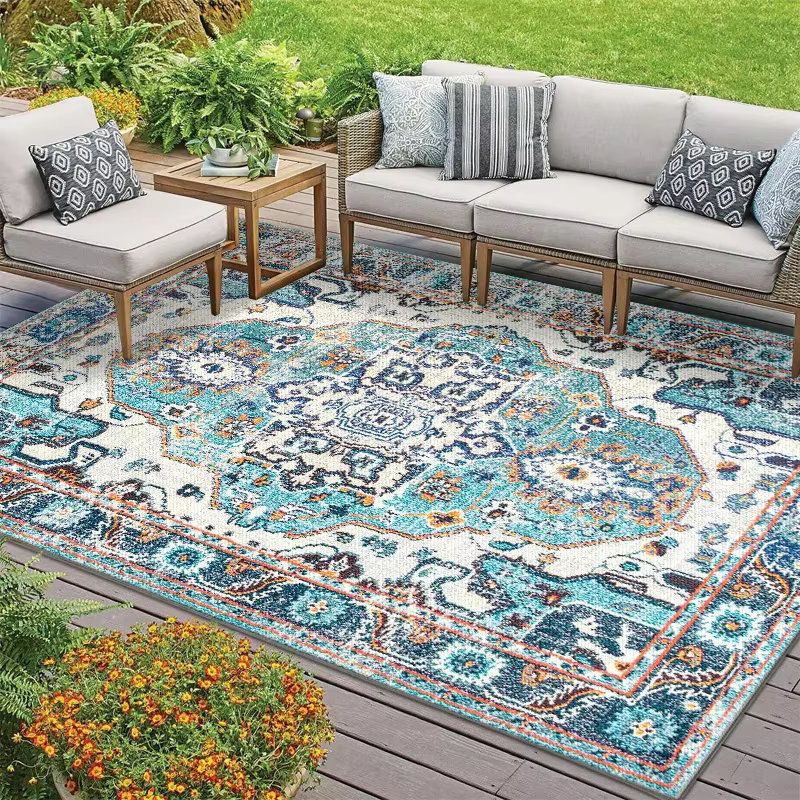 VIAKMA Tapis d'extérieur de style bohème pour la décoration de la maison, tapis de camping anti-mois