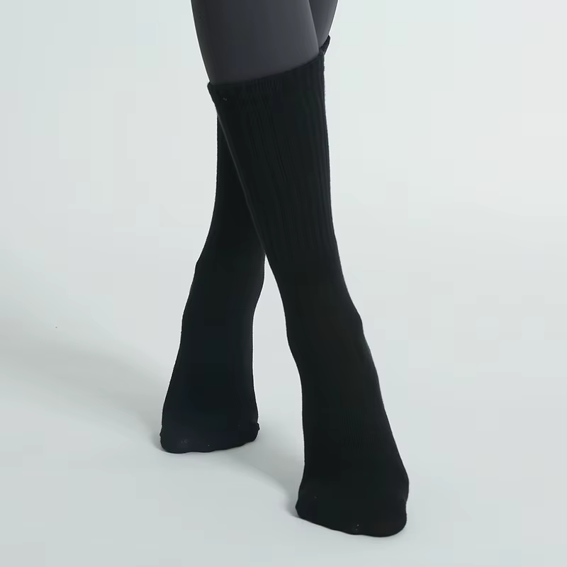 Chaussettes de Yoga professionnelles pour femmes, en coton, mi-tube, antidérapantes, en Silicone, po