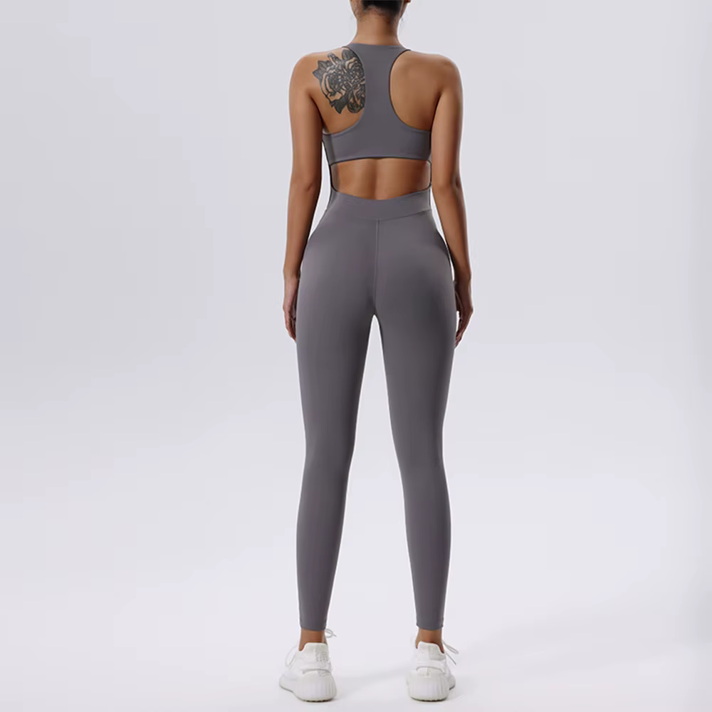 Combinaison de yoga dos nu sexy pour femmes, combinaisons de batterie d'entraînement sportif, barbot
