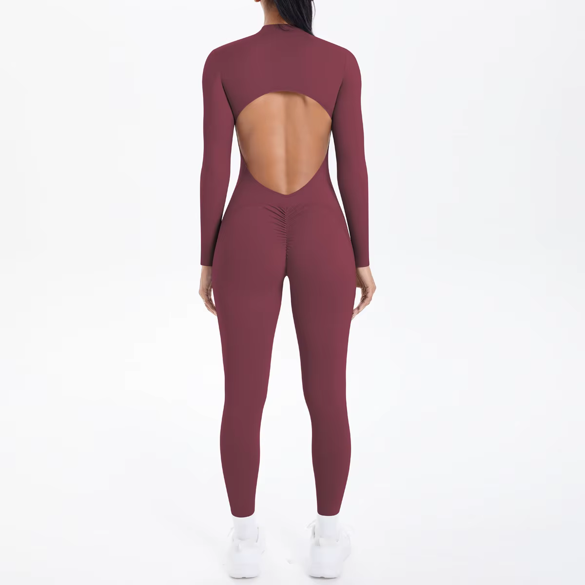 Combinaison de sport dos en V, vêtements de Yoga, barboteuse pour femmes, manches longues, body d'en