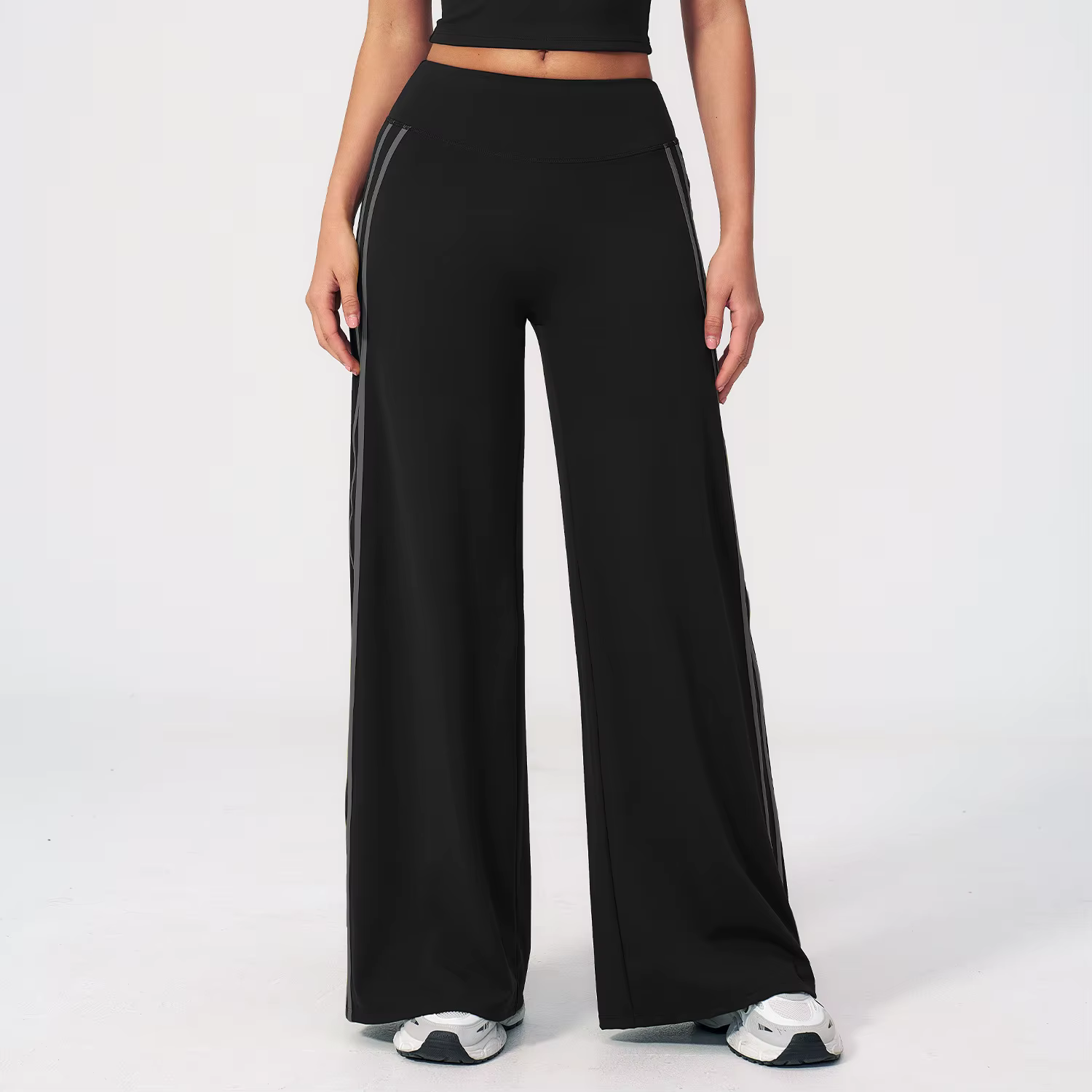 Pantalon de yoga taille mi-haute pour femme, coupe droite, effet seconde peau, pour la gym, le Pilat