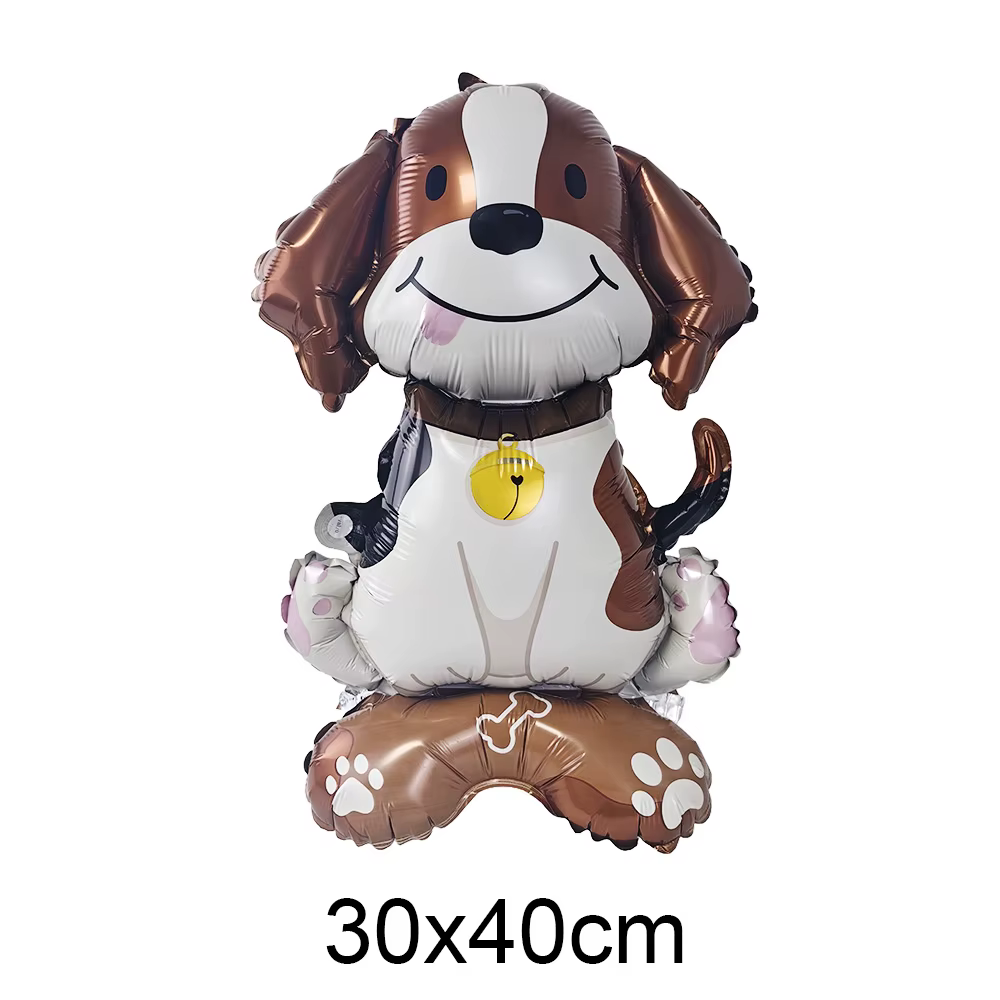 Ballon thème chien en forme de tête de chien, ballons en aluminium, décoration pour enfants, fête d'