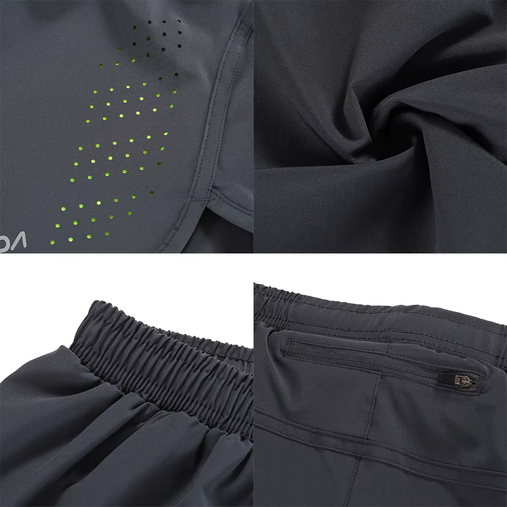 Lixada short de course 2 en 1 pour homme séchage rapide respirant entraînement actif exercice joggin