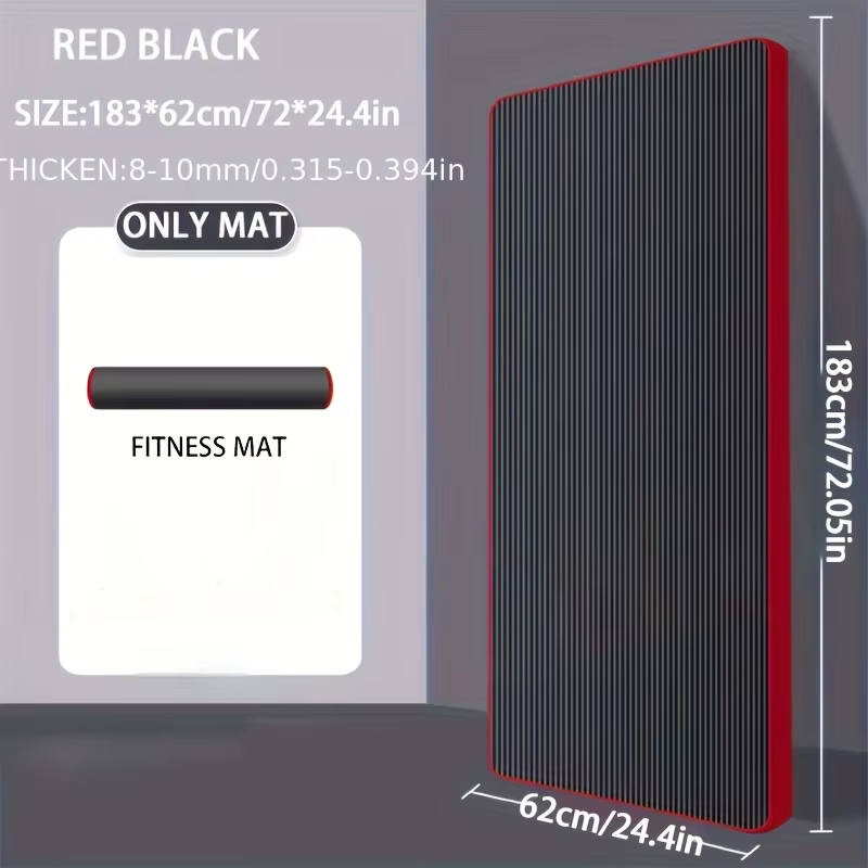 10MM Extra épais 183cmX62cm tapis de Yoga NBR tapis d'exercice antidérapant Fitness sans goût Pilate