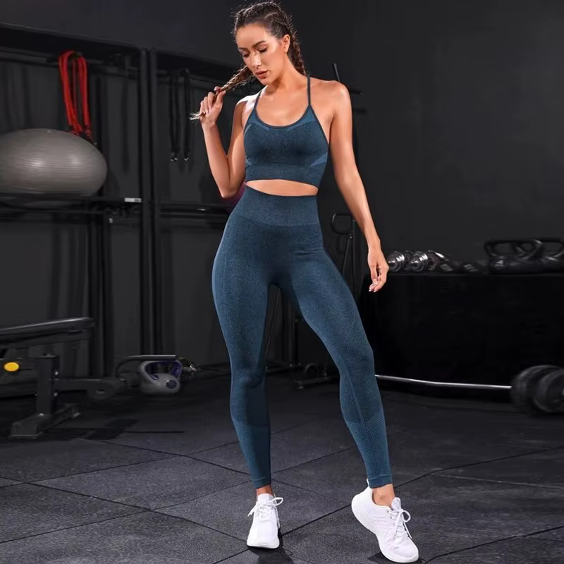 Ensemble de yoga sans couture pour femme, survêtement 2 pièces, vêtements de sport d'entraînement, l
