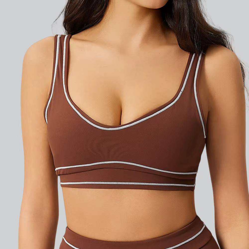 Soutien-gorge de sport color block pour femme, débardeur de yoga, brassière de fitness push-up, sous