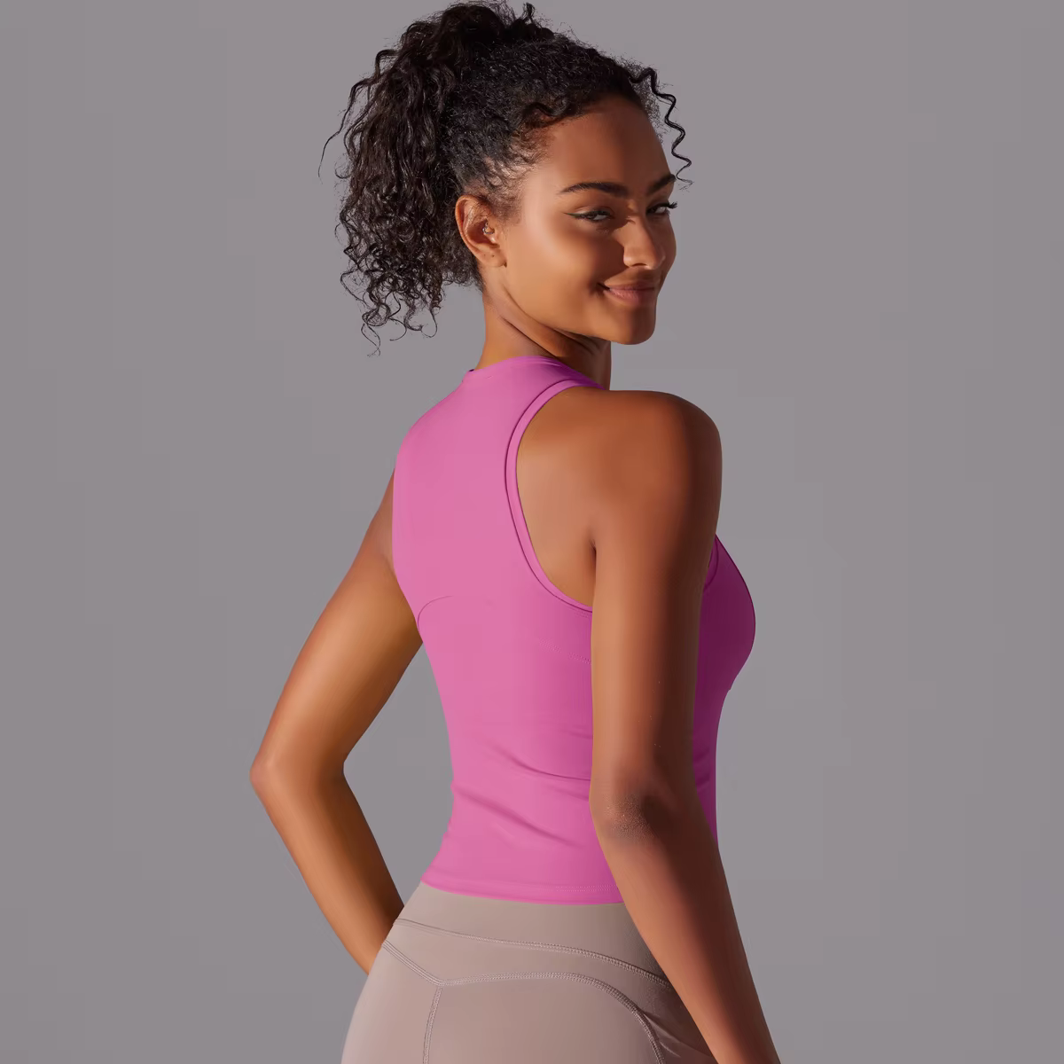 Double face épissage Yoga débardeur stéréoscopique gymnastique formation sous-vêtements de sport cou