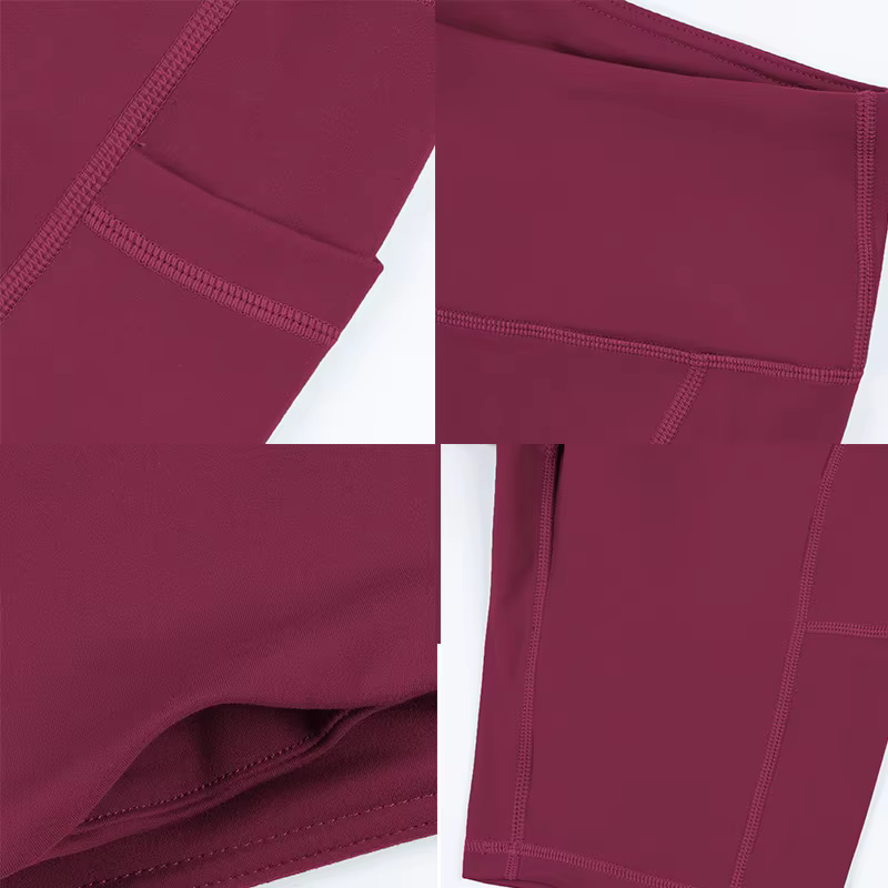 CHRLEISURE-Shorts de Yoga avec 3 Poches pour Femme, Collants de Fitness Sans Couture, artificiel ast