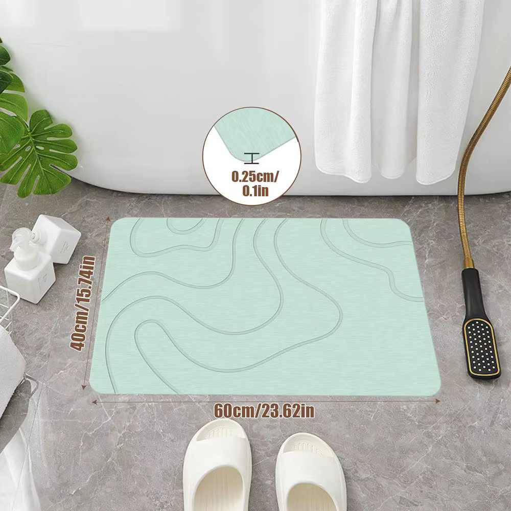 Tapis de bain en pierre absorbante, séchage rapide, antidérapant, super absorbant, lavable, pour sal