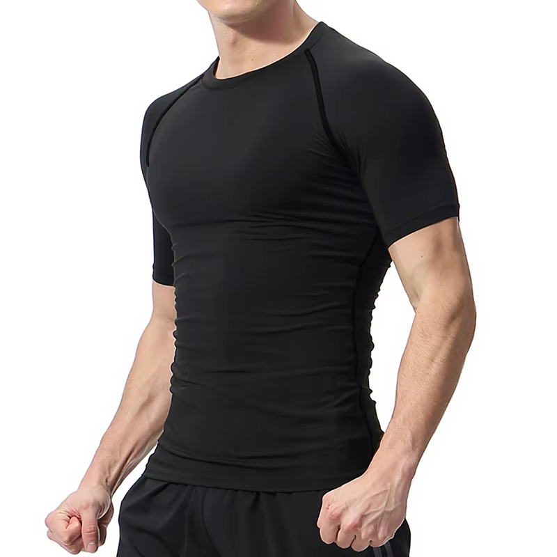 Chemises de Compression pour hommes, t-shirts d'été à manches courtes, T-shirt d'entraînement, de Fi
