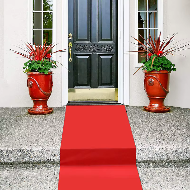 Tapis de mariage allée coureur tapis rouge tissu Non tissé antidérapant couloir événement fête Banquet mariage allée coureur longueur personnalisée