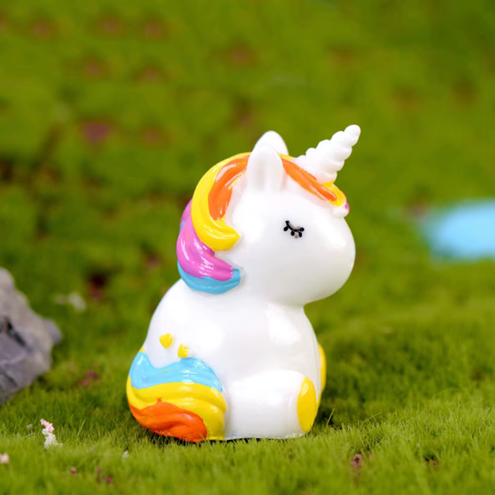 Figurines miniatures de licorne en résine, Mini artisanat de licorne mignon, Micro décoration de paysage familial, décoration de maison