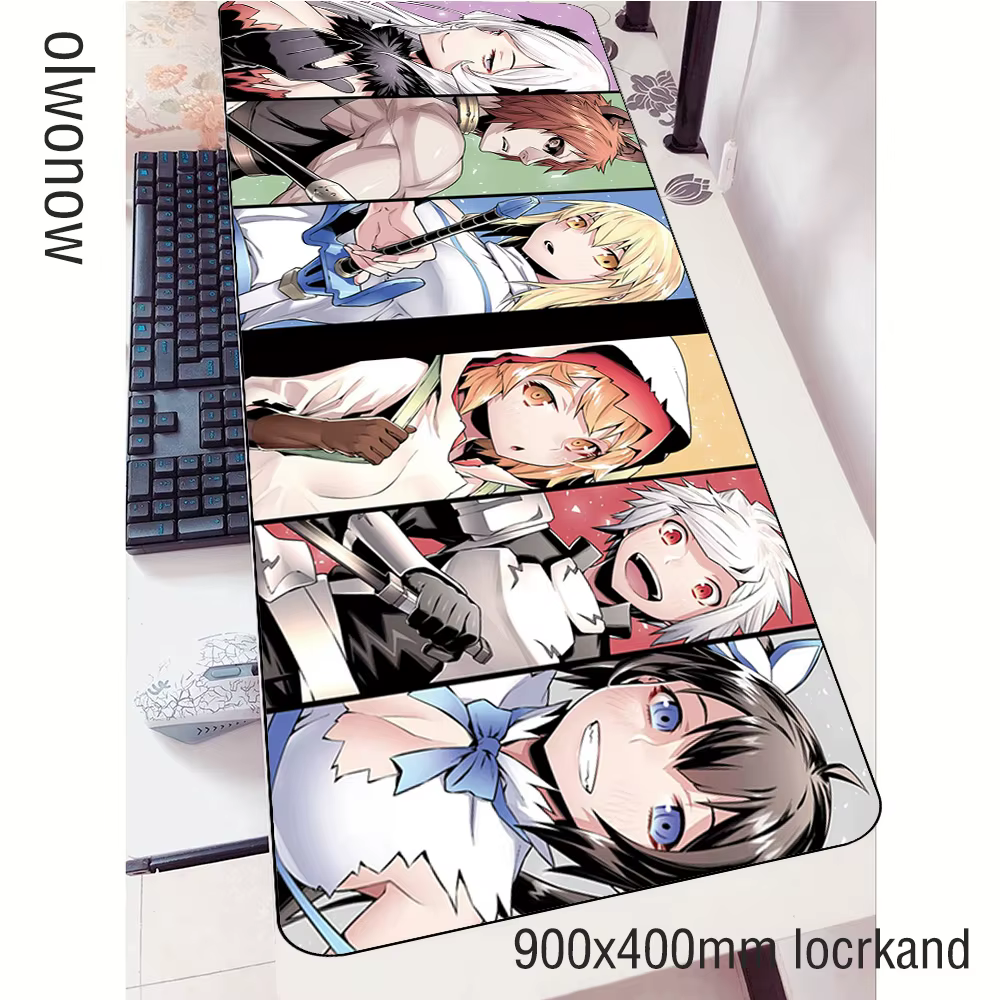 DanMachi-Grand tapis de souris gamer, 900x400x3mm