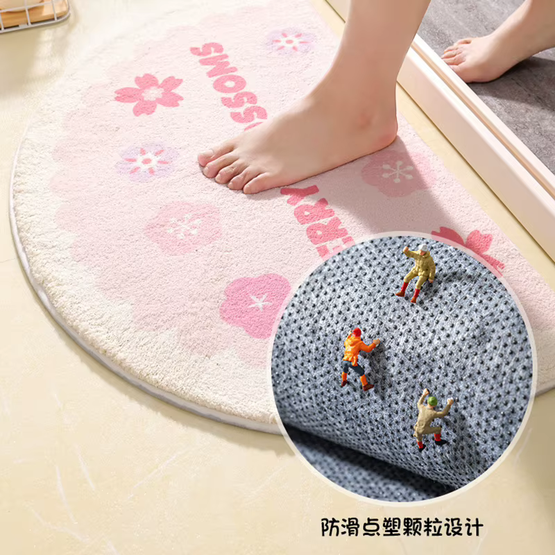Ins – tapis de bain simples à petites fleurs fraîches, tapis de sol pour entrée de maison, chambre à coucher, toilettes, porte de salle de bain, coussinet de pied absorbant et antidérapant
