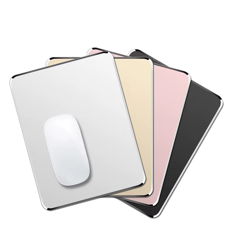 Tapis de souris en aluminium et métal, dur, lisse, mat, fin, antidérapant, étanche, contrôle rapide et précis, pour le bureau et la maison