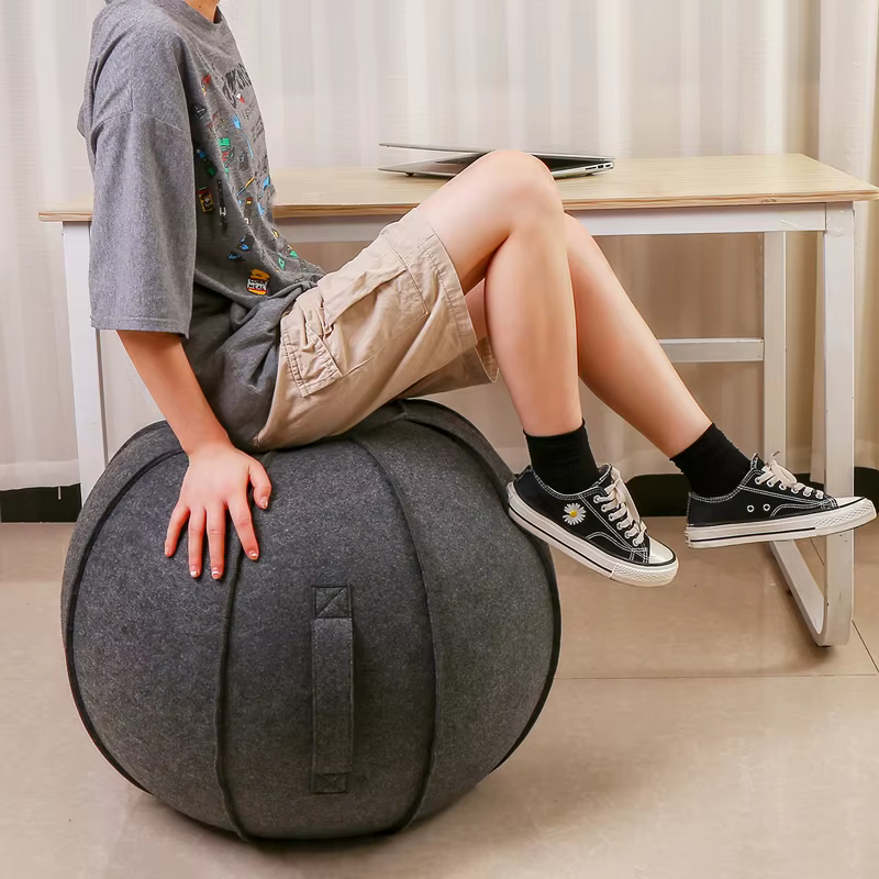 Boule de Yoga et Pilates en lin avec pompe