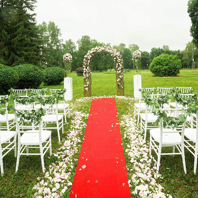 Tapis de mariage allée coureur tapis rouge tissu Non tissé antidérapant couloir événement fête Banquet mariage allée coureur longueur personnalisée