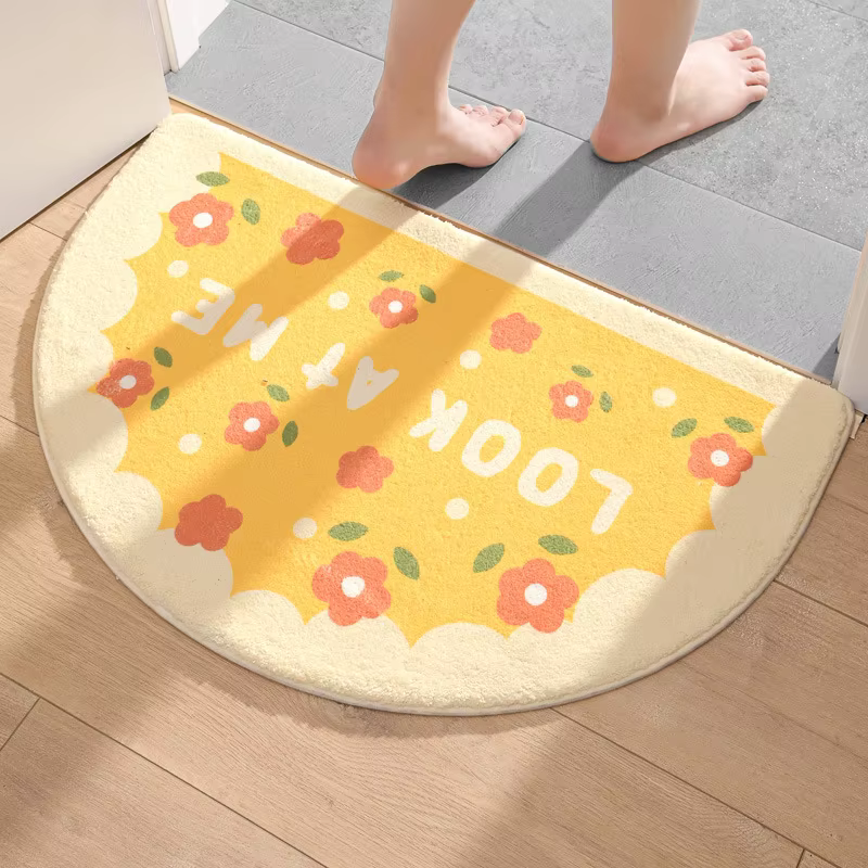 Ins – tapis de bain simples à petites fleurs fraîches, tapis de sol pour entrée de maison, chambre à coucher, toilettes, porte de salle de bain, coussinet de pied absorbant et antidérapant