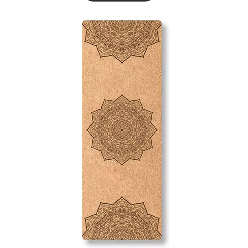 Tapis de yoga en liège écologique de 6 mm d'épaisseur pour débutants