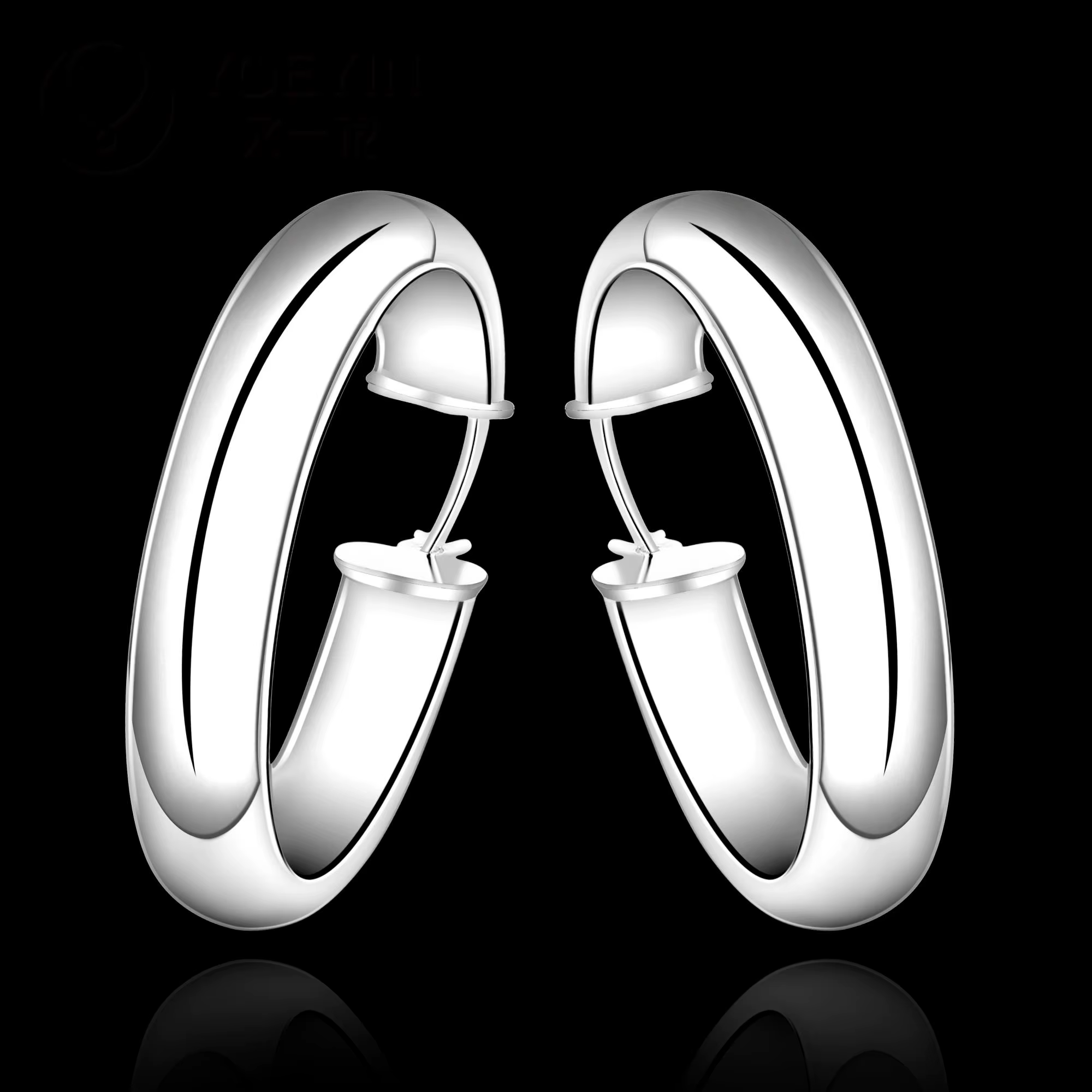 Accessoires bijoux en argent Sterling boucles d'oreilles femme mode Brincos crochet d'oreille ornements à la mode grand cerceau boucle d'oreille ronde