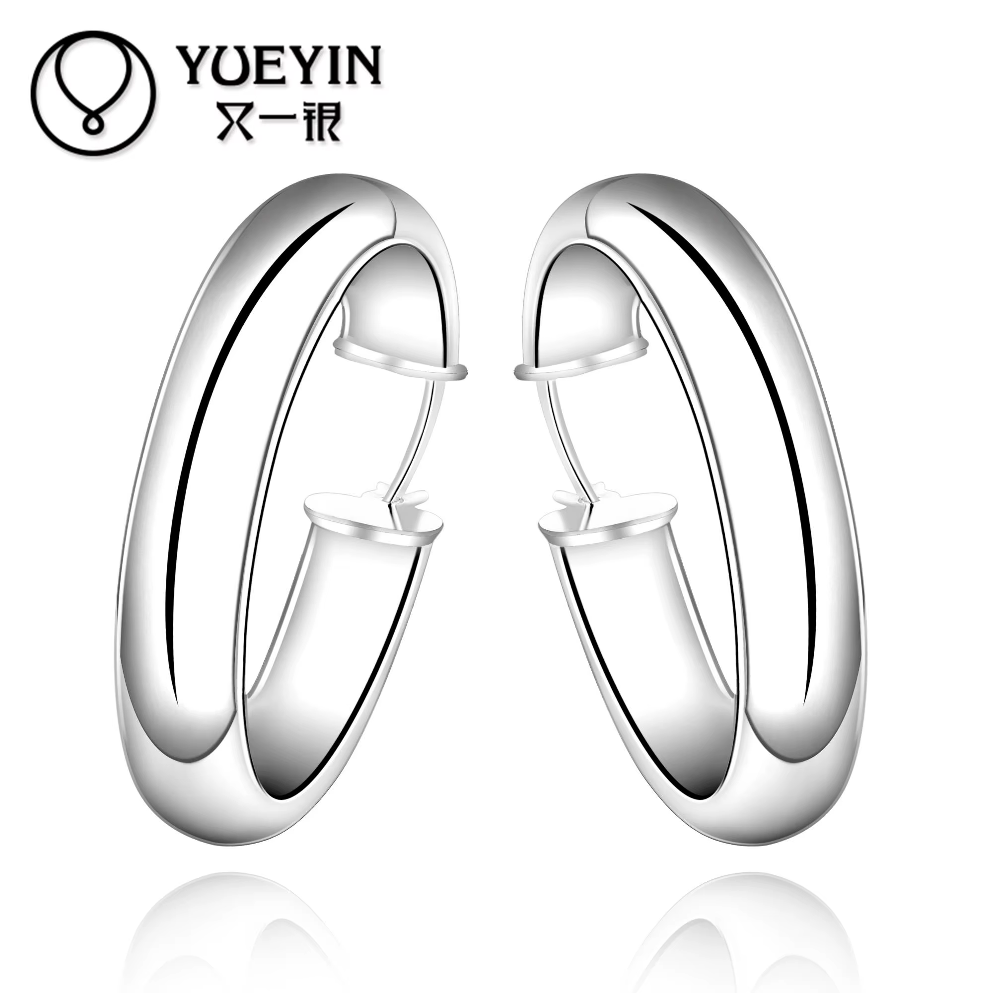 Accessoires bijoux en argent Sterling boucles d'oreilles femme mode Brincos crochet d'oreille ornements à la mode grand cerceau boucle d'oreille ronde