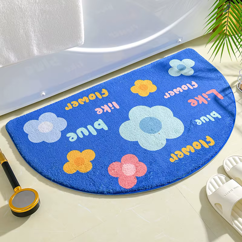 Ins – tapis de bain simples à petites fleurs fraîches, tapis de sol pour entrée de maison, chambre à coucher, toilettes, porte de salle de bain, coussinet de pied absorbant et antidérapant