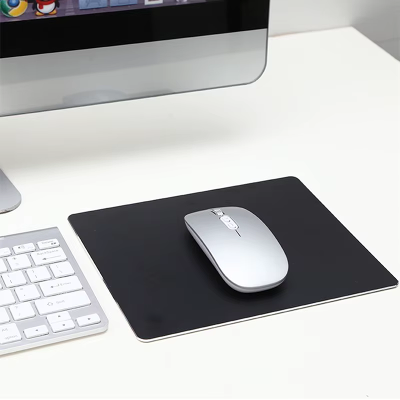 Tapis de souris en aluminium et métal, dur, lisse, mat, fin, antidérapant, étanche, contrôle rapide et précis, pour le bureau et la maison