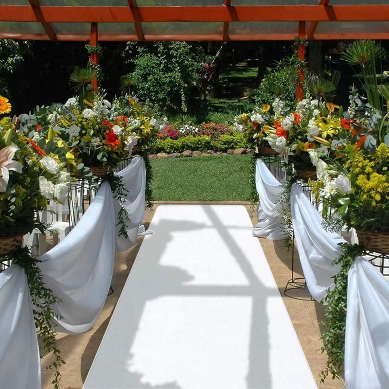 Tapis de mariage en tissu non tissé non ald, tapis blanc, tapis de fête rigour, longueur personnalisée, épaisseur 1 mm