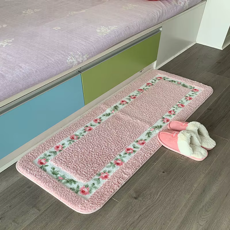 Tapis absorbant l'eau à motif floral, tapis épais, tapis coordonnants, tapis de chambre, tapis de salon, tapis de cuisine, style pastChev