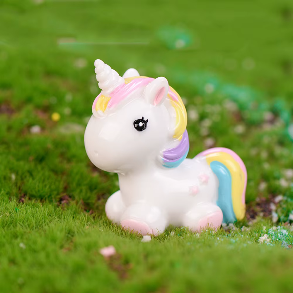 Figurines miniatures de licorne en résine, Mini artisanat de licorne mignon, Micro décoration de paysage familial, décoration de maison