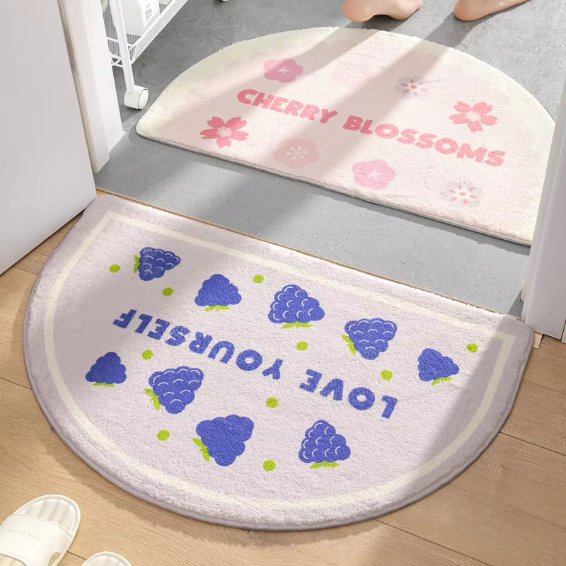 Ins – tapis de bain simples à petites fleurs fraîches, tapis de sol pour entrée de maison, chambre à coucher, toilettes, porte de salle de bain, coussinet de pied absorbant et antidérapant