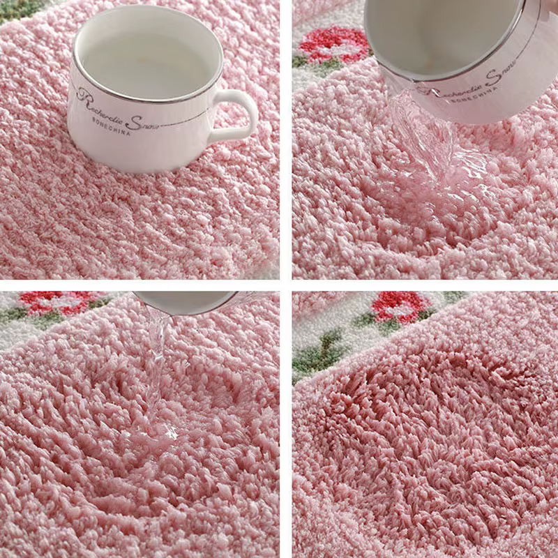 Tapis absorbant l'eau à motif floral, tapis épais, tapis coordonnants, tapis de chambre, tapis de salon, tapis de cuisine, style pastChev