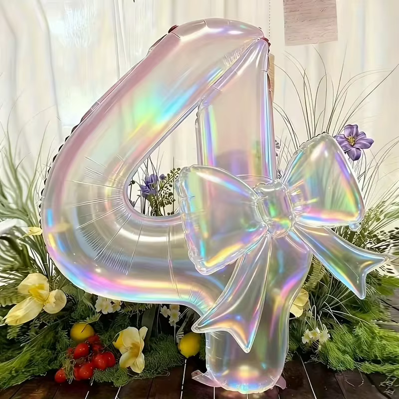 Ballon numérique transparent coloré 0-9, 2 pièces, ballon à nœud coloré, utilisé pour les fêtes d'anniversaire et la décoration d'anniversaire