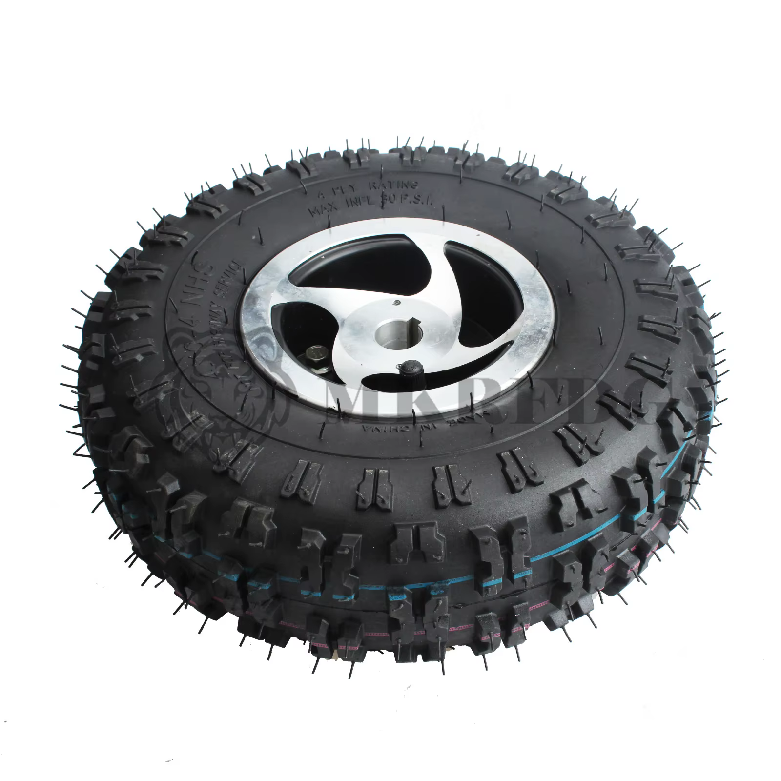 Roue Pneumatique Tout-Terrain de 10 Pouces, Trou d'Essieu de 15mm, 17mm et 19mm, pour Moteur de Fauteuil Roulant Électrique, Tondeuse à Gazon, Chariot, DIY, 4.10-4