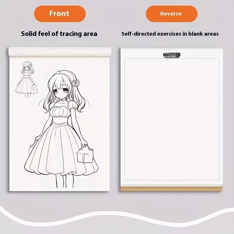 Livre de dessin au trait de personnages d'anime pour débutants – 48 pages de contours simples dessinés à la main pour le traçage et la pratique de la peinture