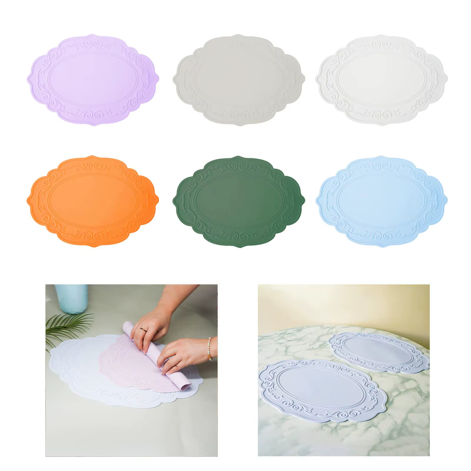 Tapis de Table, napperon en Silicone, tapis décoratif lavable, tapis antidérapant pour fête de ferme