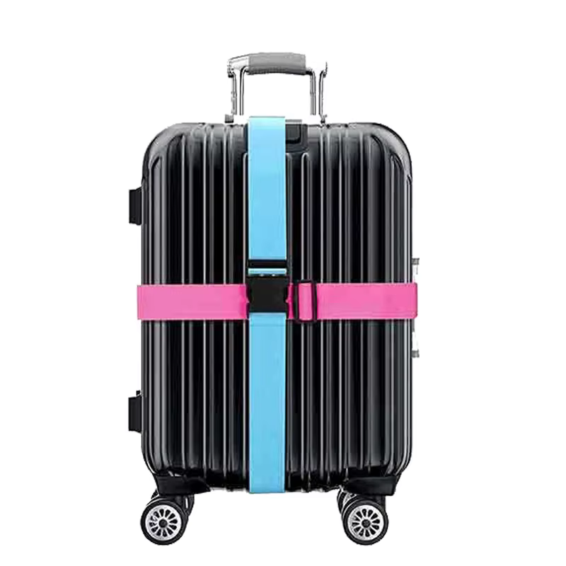 Sangles de bagage droites pour valise, ceinture de bagage en polyester avec boucle de déverrouillage réglable, accessoire de voyage