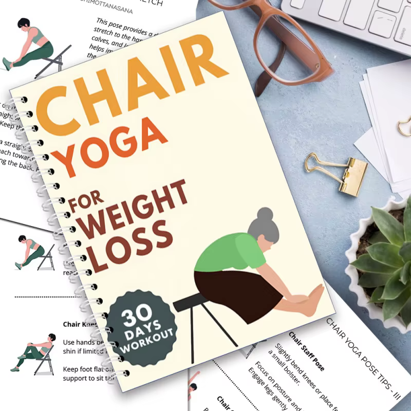 Chaise de yoga pour les seniors de plus de 60 ans – Programme d'exercices doux illustré sur 30 jours pour la force