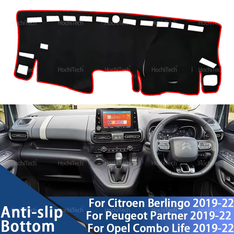 Tapis de couverture de tableau de bord automobile, Anti-UV, pour citroën Berlingo, Peugeot Partner, Opel Combo Life 2019 – 2022