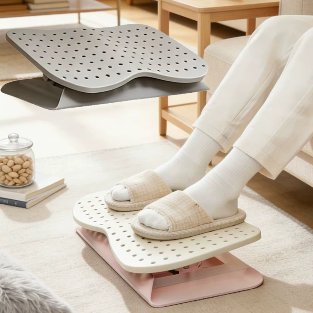 Repose-pieds ergonomique sous le bureau, base antidérapante, 6 niveaux, repose-jambes confortable et respirant pour chaise de bureau