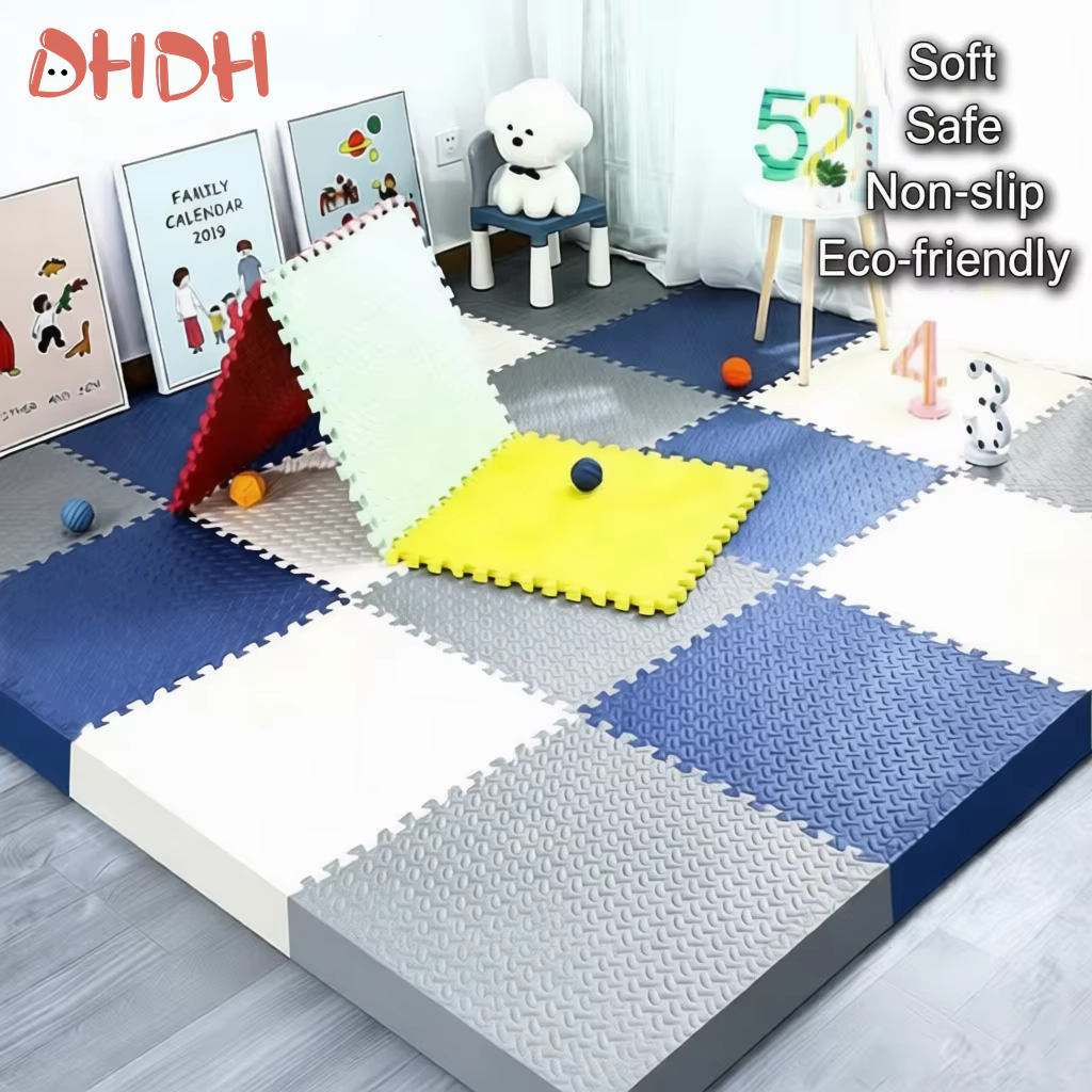 Tapis de jeu pour bébé épais de 2.5cm, carreaux en mousse EVA, Puzzle antidérapant imbriqué, pour chambre d'enfant, tapis de sol de sécurité pour tout-petits