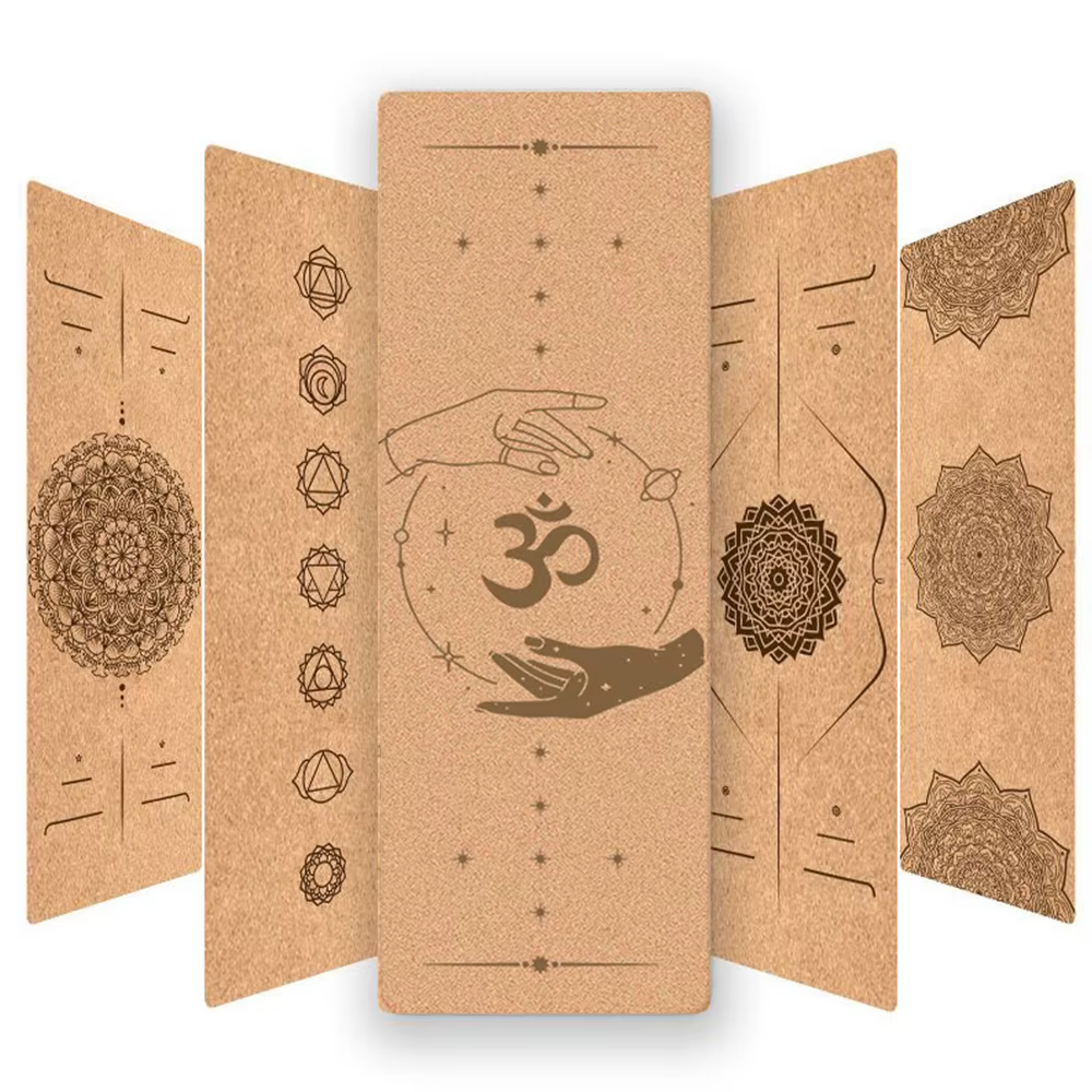 Tapis de yoga en liège écologique de 6 mm d'épaisseur pour débutants
