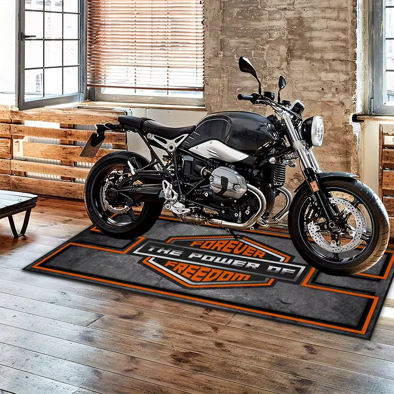 Tapis de sol pour garage de moto VIKAMA, antidérapant, résistant à l'usure, tapis de présentation pour course, protection et décoration intérieure/extérieure